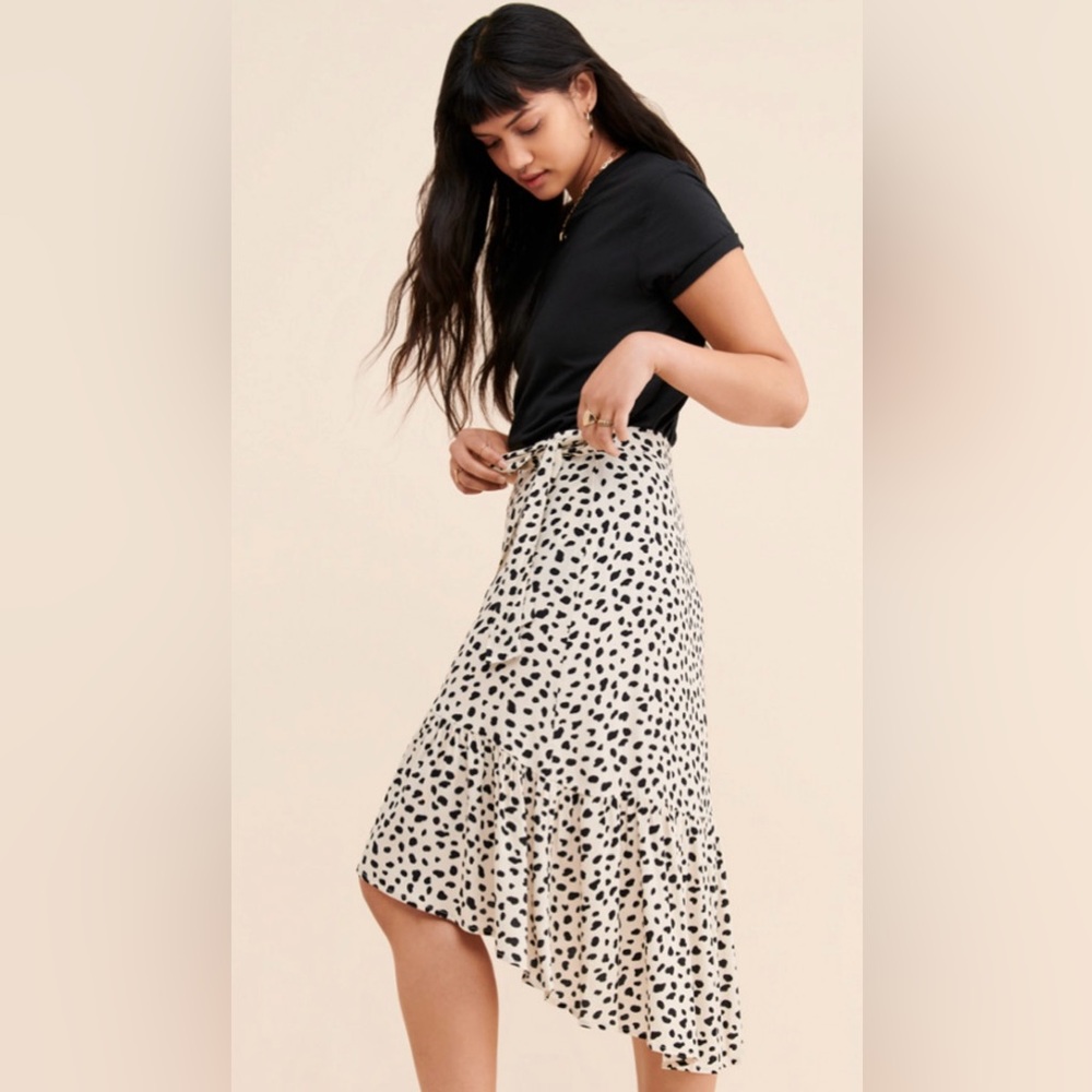 Moon River leopard print midi skirt XS